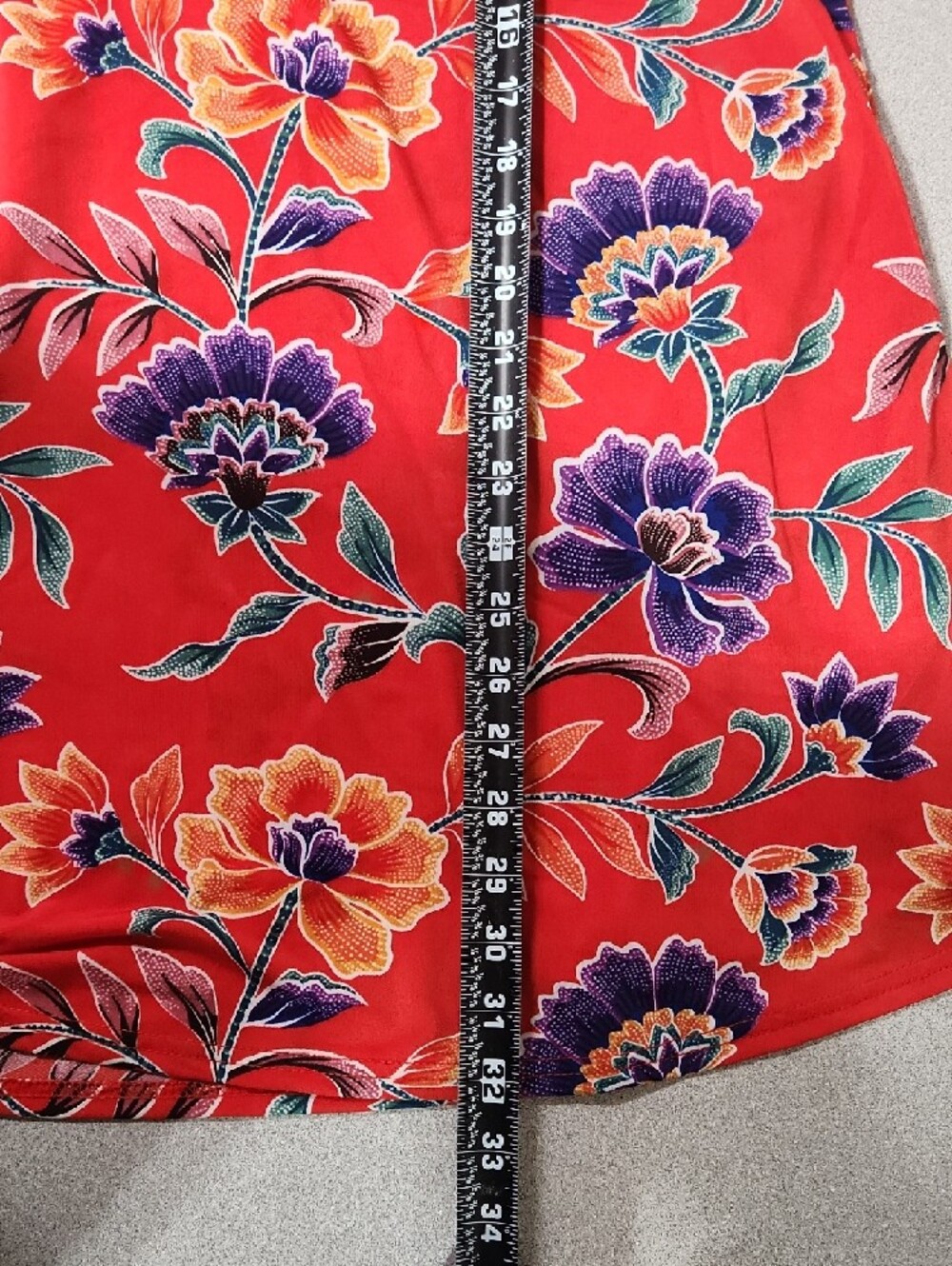 Lildy Red Floral Sleeveless Pocket Tunic Women L/XL Purple Summer Beach - Picture 8 of 10